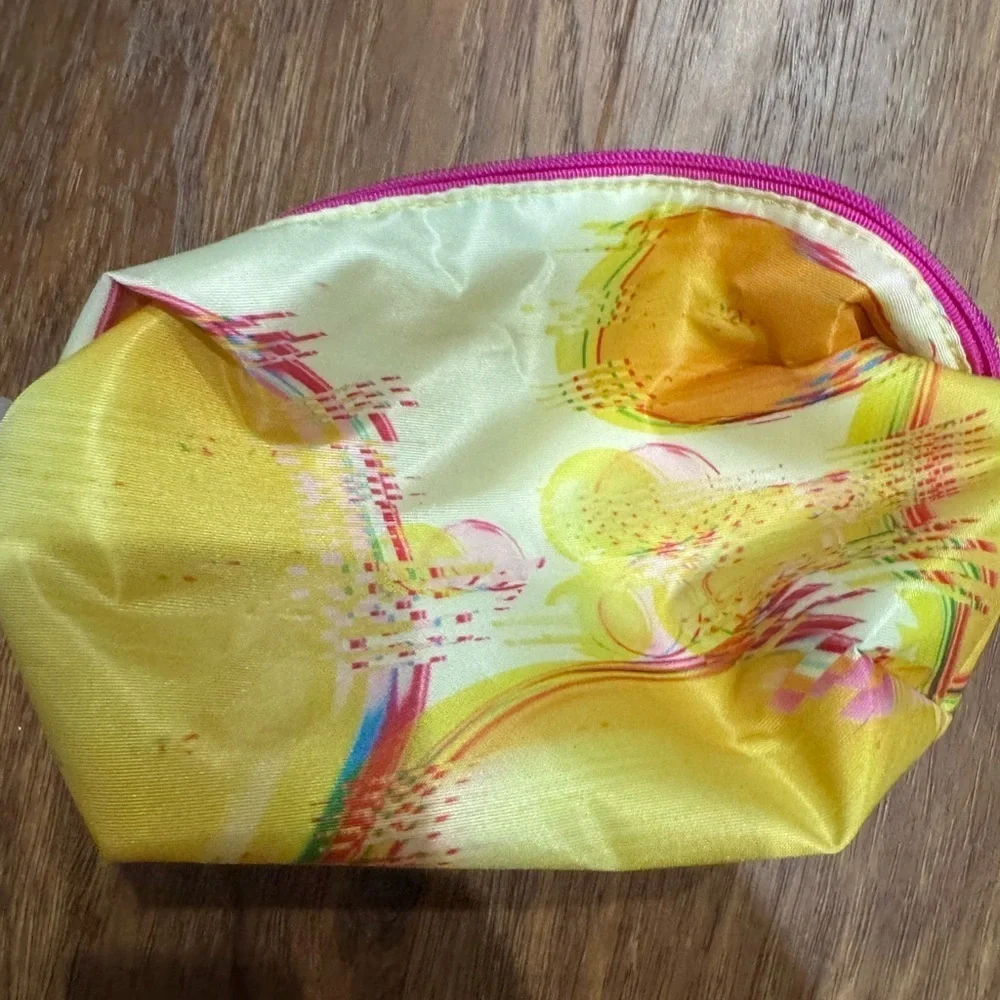 Clinique Colorful Cosmetic Pouch with Pink Zipper